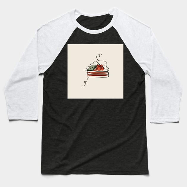 Line art style cake Baseball T-Shirt by DanielK